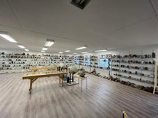 An overview of the mineral and rock displays at Audunn's museum.