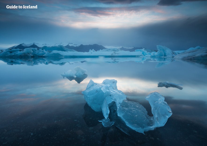 Jokulsarlon glacier lagoon boasts beautiful icebergs,