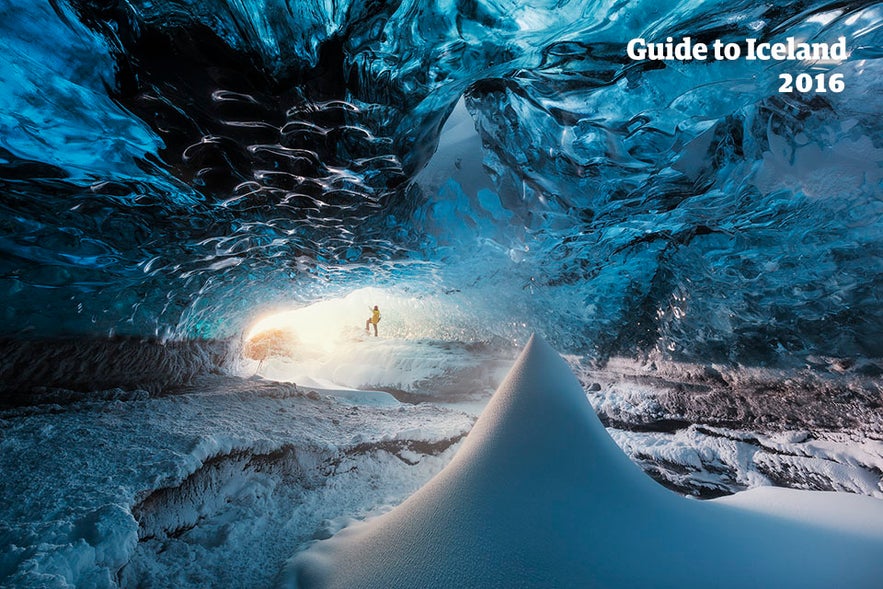 Ice cave inside a glacier in Iceland