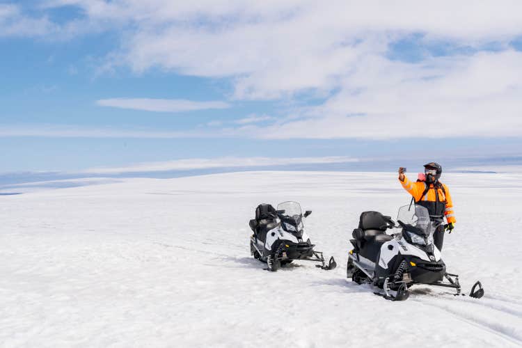 Thrilling 2.5-Hour Into the Glacier Snowmobile and Ice Cave Tour