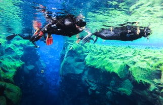 Silfra snorkeling is a popular activity in Iceland.