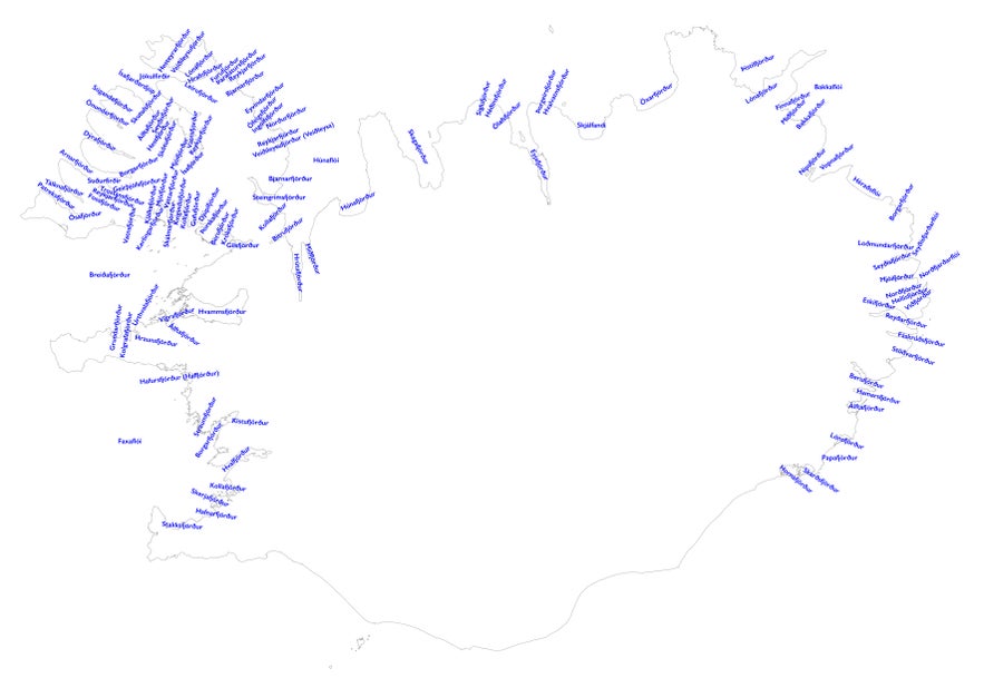 All fjords in Iceland by Snaebjorn from Wikimedia commons