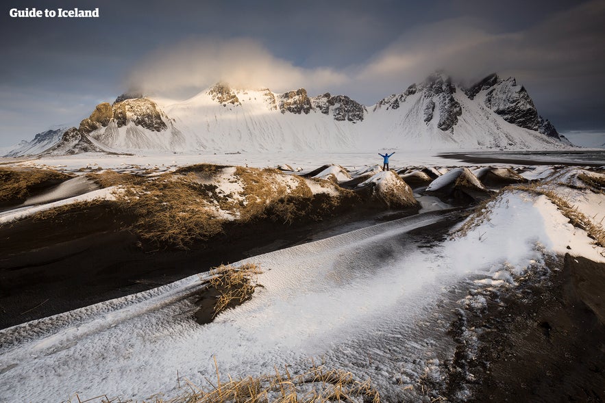 Vestrahorn mountain in winter