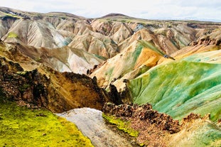 The colorful rhyolite mountains of the the Landmannalaugar geothermal area.