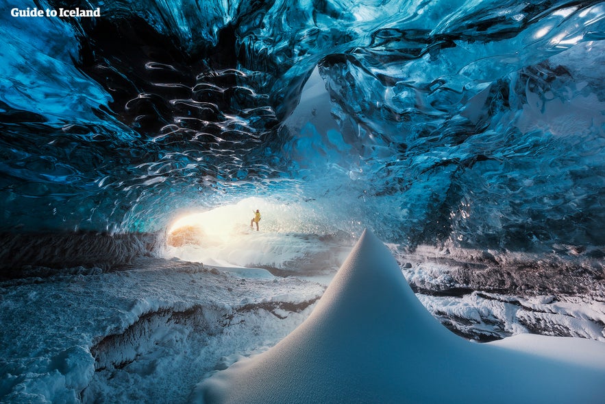 Ice caves are accessible between November and March in Iceland