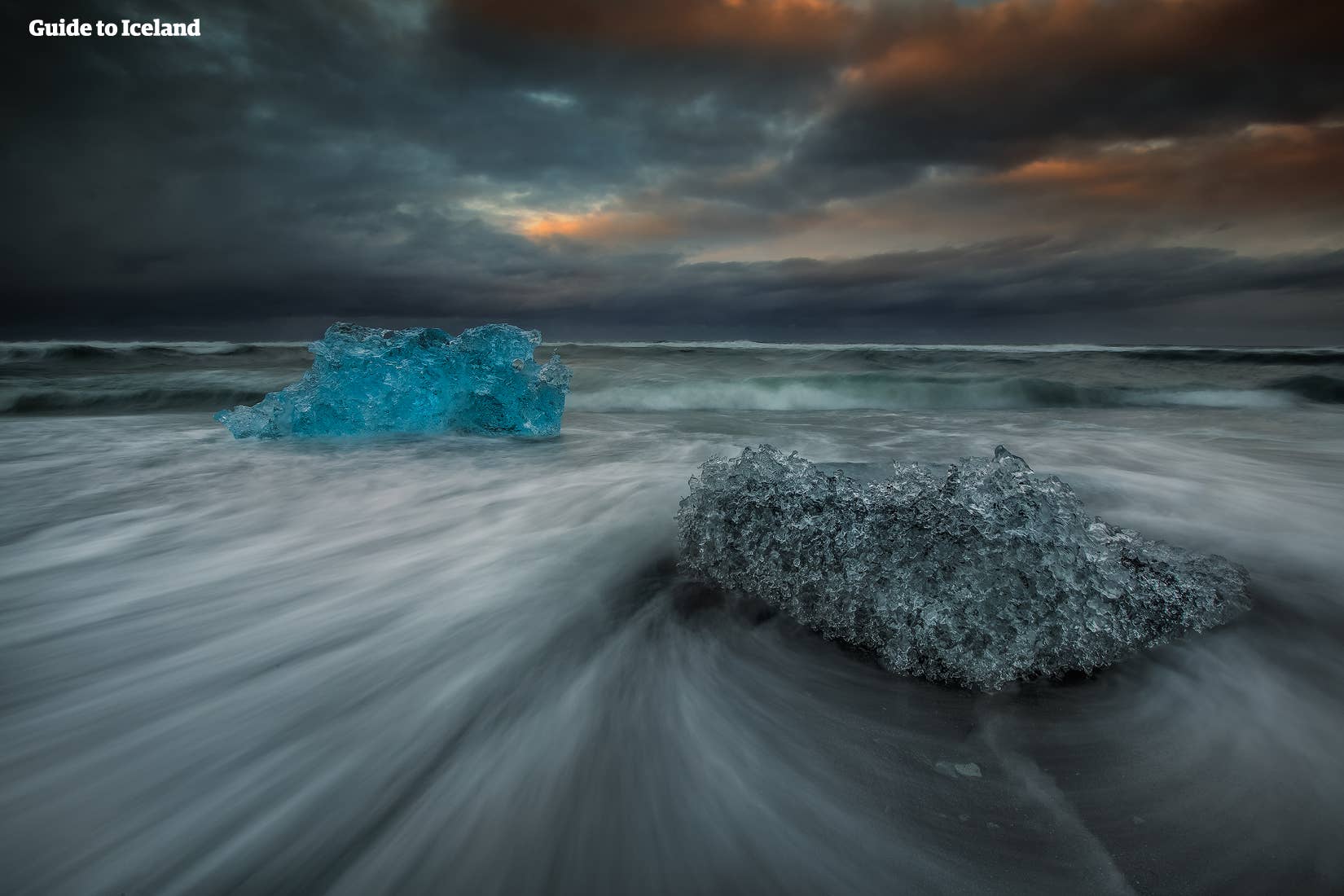 Ice comes in various texture at the Diamond Beach
