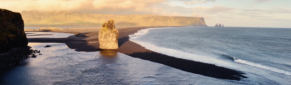 The South Coast of Iceland is famous for its scenic black beaches.