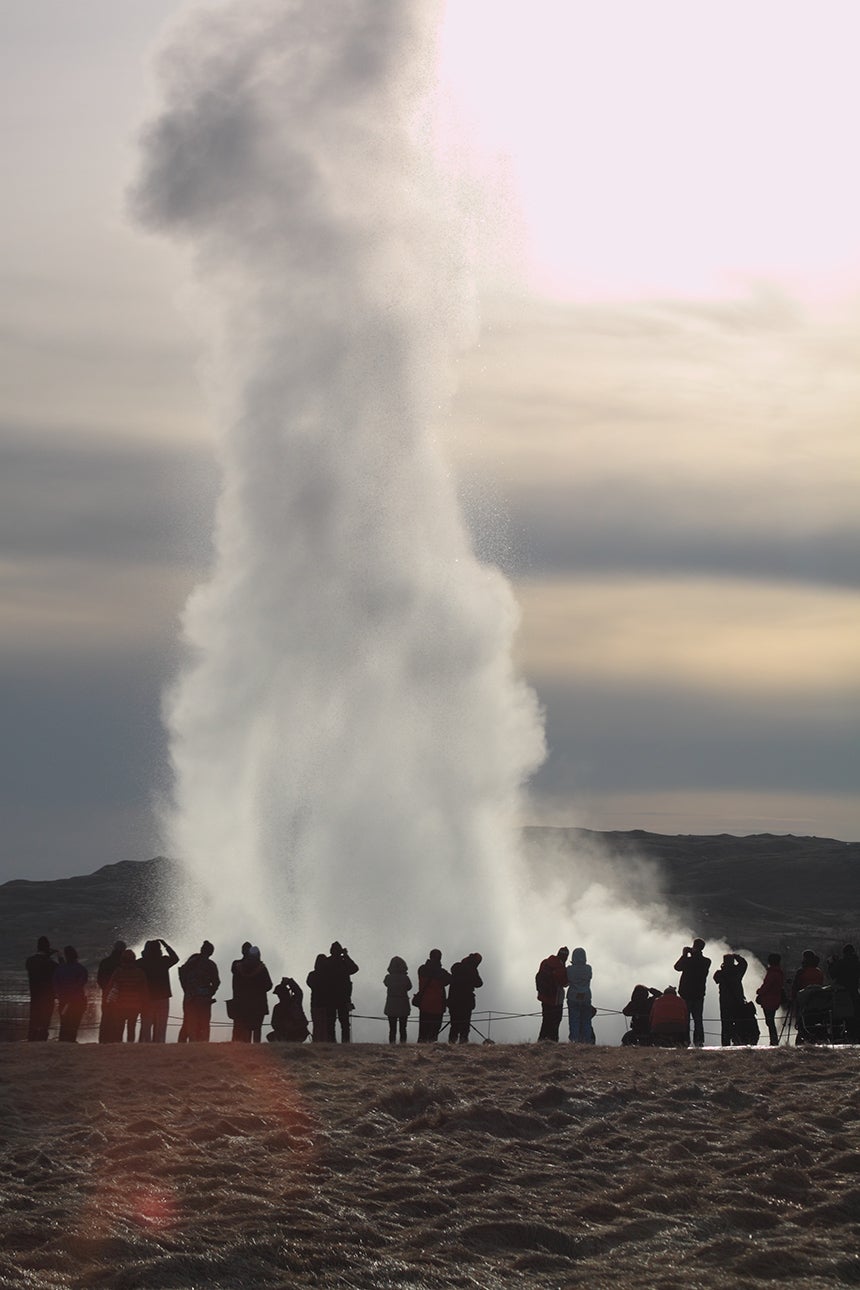 The Strokkur geysir attracts visitors from across the world.