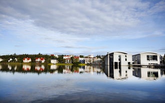 El Lago Tjörnin, en el centro de Reikiavik, alberga aves durante todo el año.