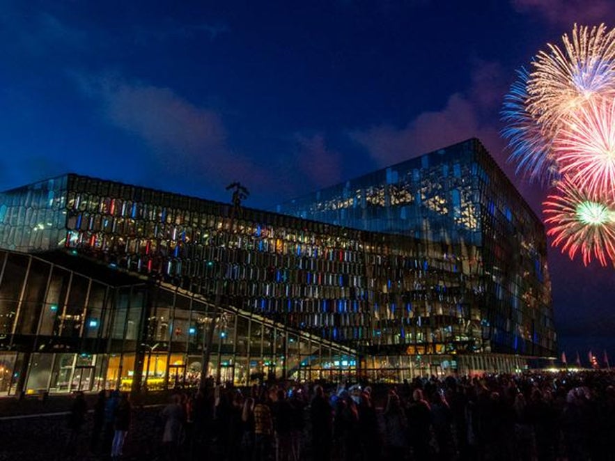 Harpa concert hall at Reykjavik Culture Night