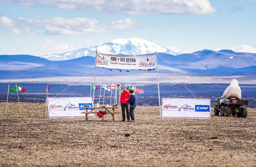 Day one finish line Drekagil