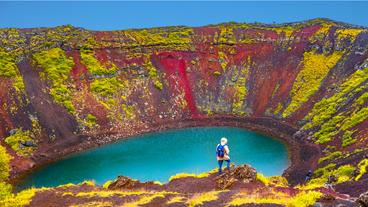 Kerid crater looks vibrant up close.