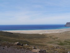 Breidavik Bay's golden sand beach is a rare feat in Iceland