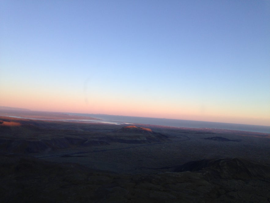 Clear skies over south Iceland, taken from a helicopter