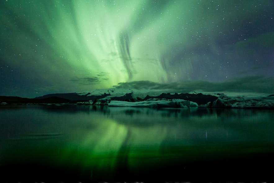 Northern lights over Jökulsárlón, picture by Unnur Eva Arnarsdóttir