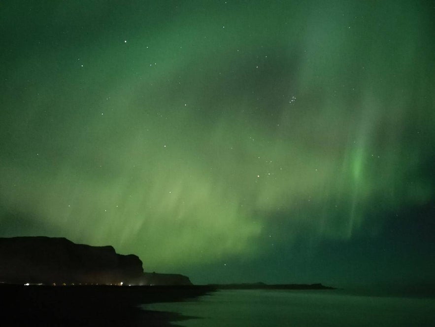 Auroras covering the sky in Iceland, picture from a phone!