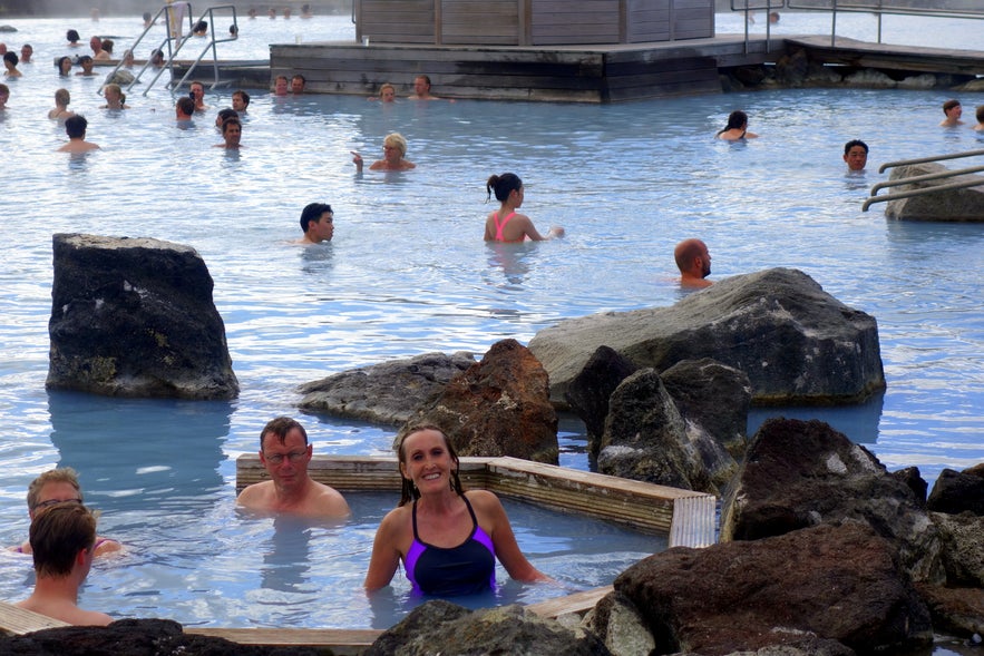 Regína at the Mývatn Nature Baths