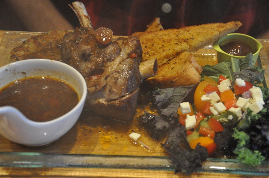 Lambshank at Vogafjós cowshed café, by Lake Mývatn