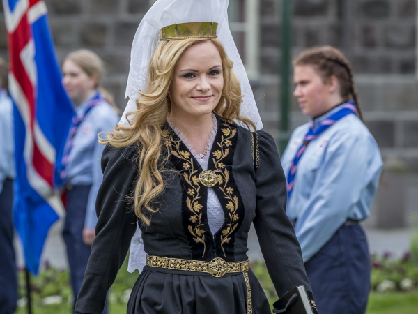 Selma Bj&ouml;rnsd&oacute;ttir in the Icelandic national dress
