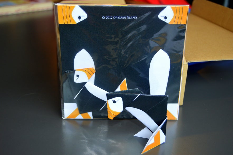 Origami puffins at the Sæheimar museum