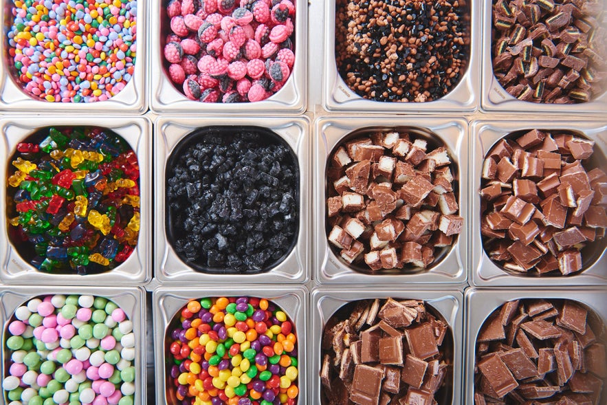 There are so many toppings to choose from for your ice cream in Iceland There are so many toppings to choose from for your ice cream in Iceland