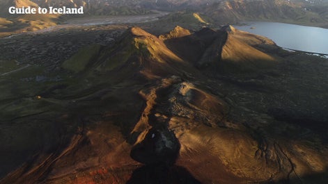 Rugged mountain peaks in the Landmannalaugar hiking area.