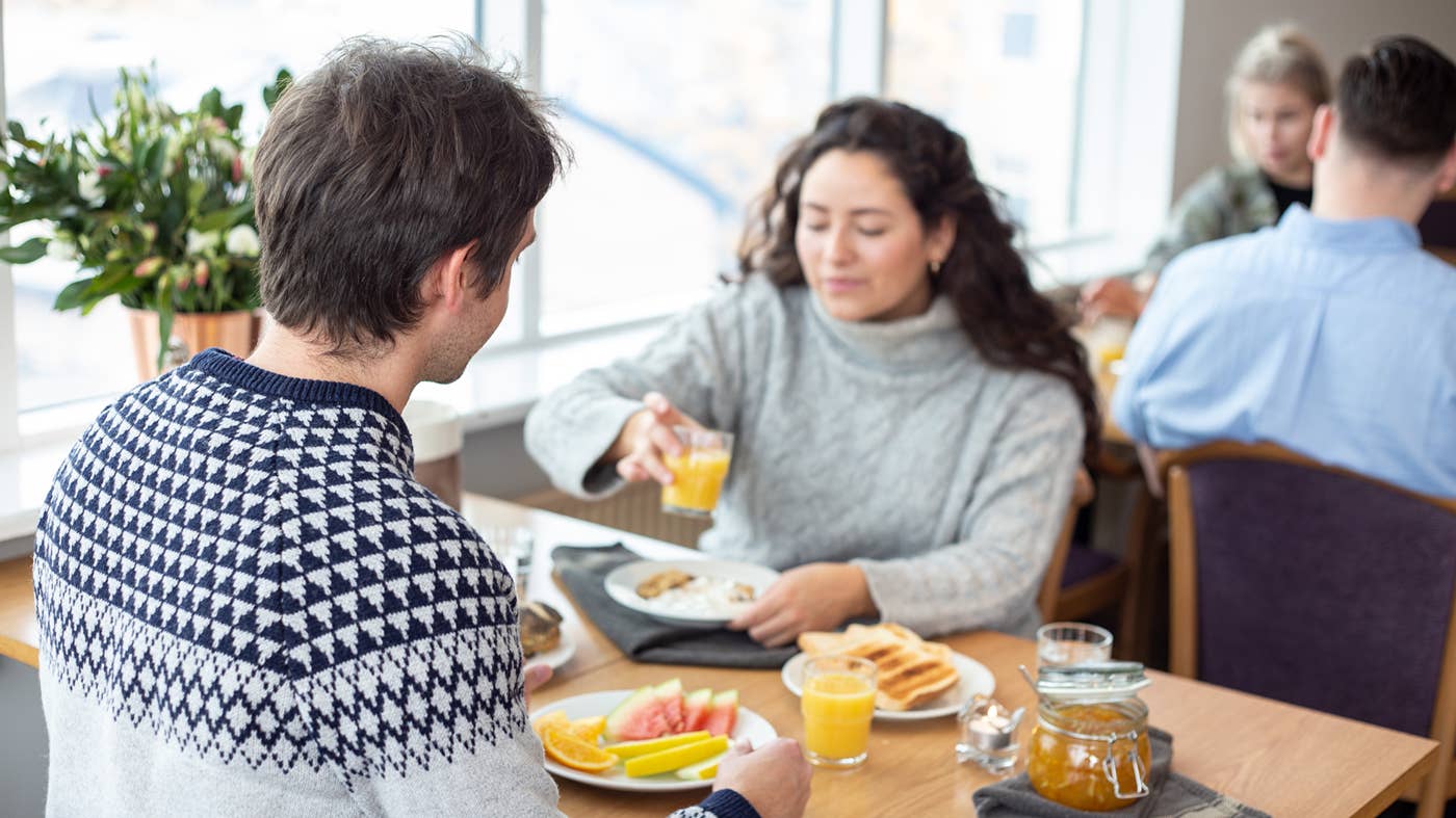 The breakfast meal at Center Hotels Skjaldbreid offers different selections.
