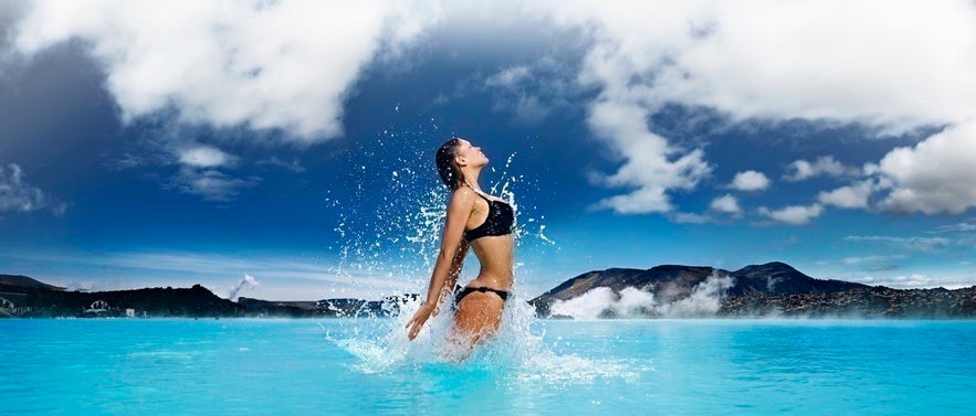 The famous Blue Lagoon spa on the Reykjanes peninsula, Iceland