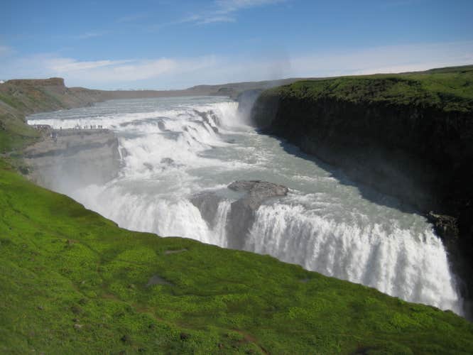 Gullfoss is a dramatic visual spectacle found in South Iceland, and is famed for its power and aesthetic beauty.