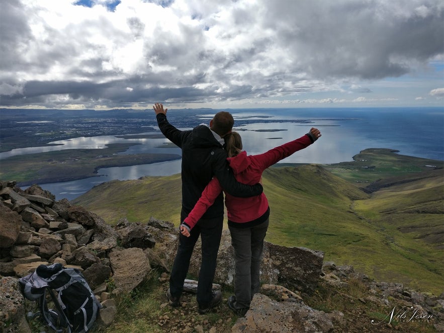 View on top of Mount Esja