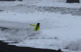 Extremely dangerous Waves by Reynisfjara and Kirkjufjara black Beaches in South-Iceland!