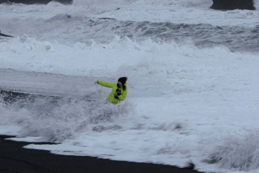 Tourists in danger at Reynisfjara beach