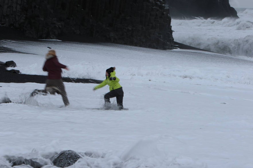 Tourists in danger at Reynisfjara beach