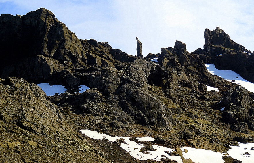 Kerling rock in Kerlingarskarð Snæfellsnes