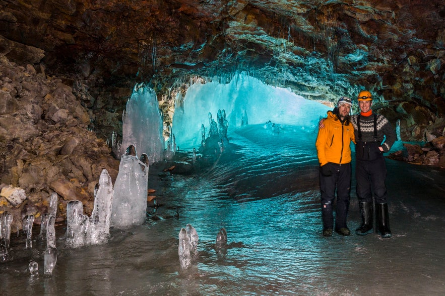 Lofthellir lava cave in north Iceland