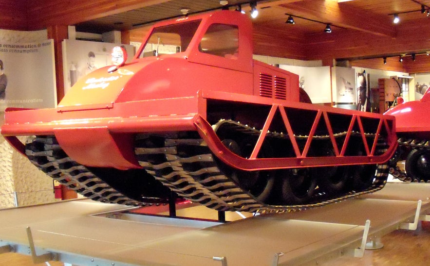 An early example of snowmobiling technology - The Bombardier.