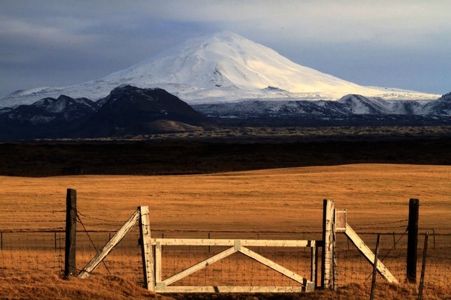 Vue sur le volcan Hekla