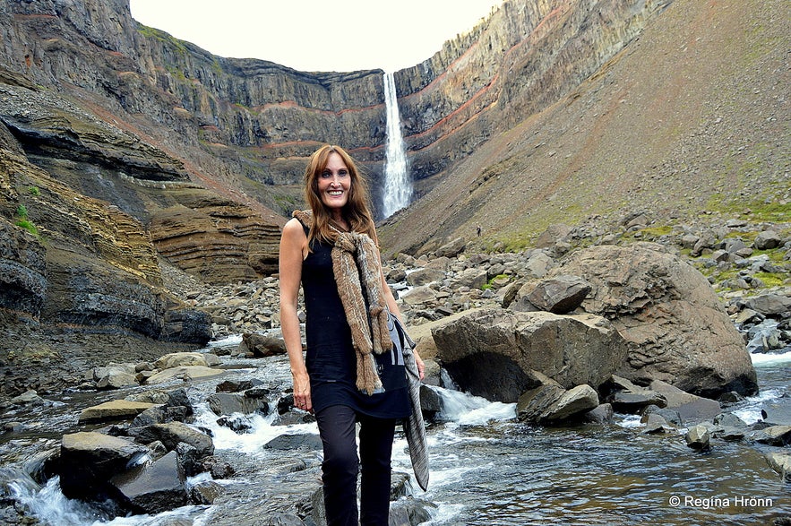 Regína by Hengifoss waterfall