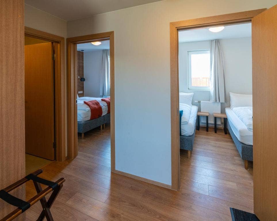 A glimpse of the two-bedroom apartment in Stracta Hotel Mosfell.