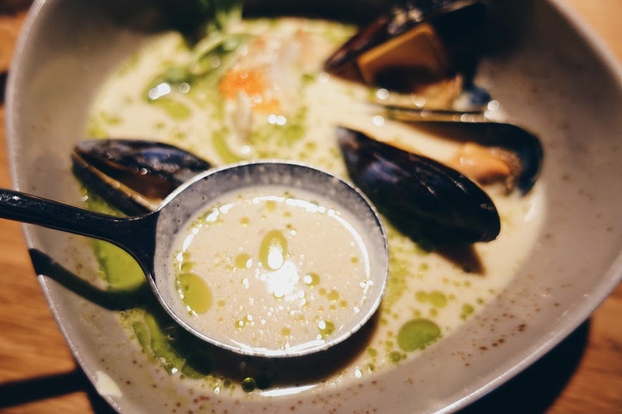 Delicious seafood soup at Matwerk in Reykjavík