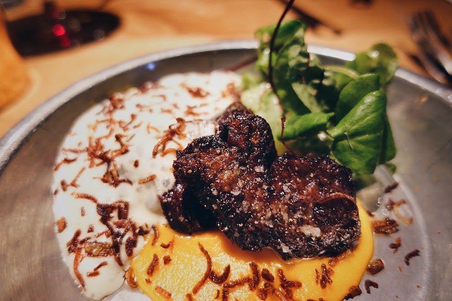 Beef cheek with carrot sauce at Matwerk gastropub