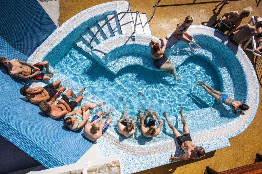 Hot tubs are an essential part of visiting swimming pools in Iceland