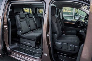 The van has comfortable seats for up to seven passengers.