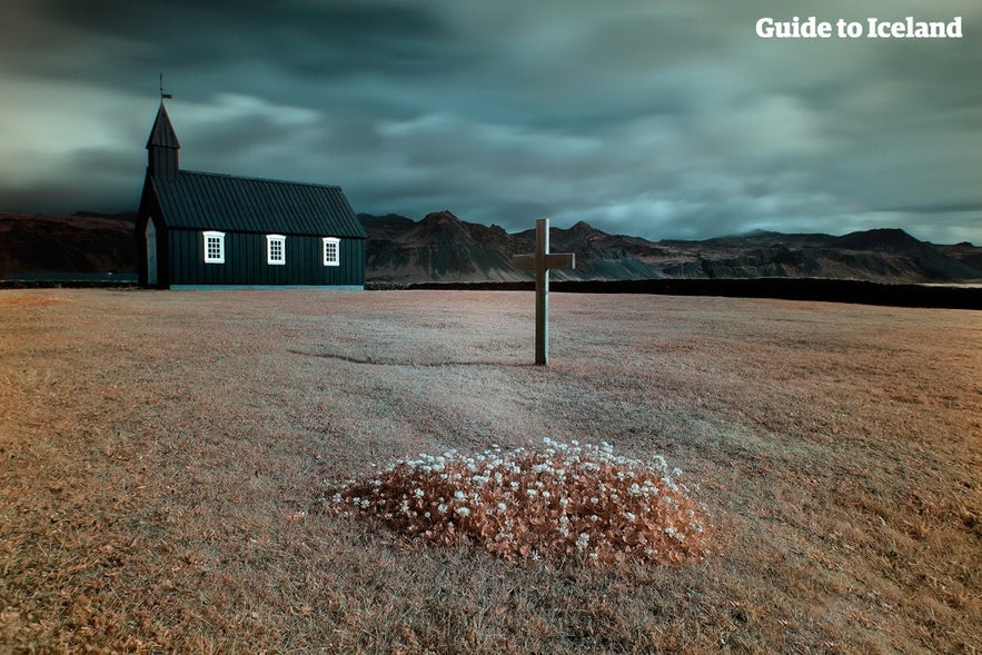 Black church at Búðir, Snæfellsnes peninsula.