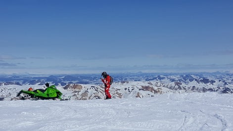 Intimately discover Landmannalaugar on this 2-Day Snowmobiling Tour.