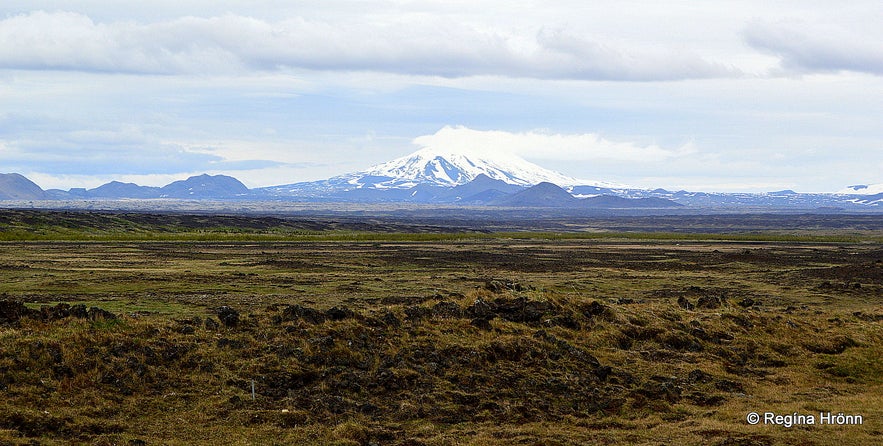 Mt. Hekla volcano as seen from Keldur