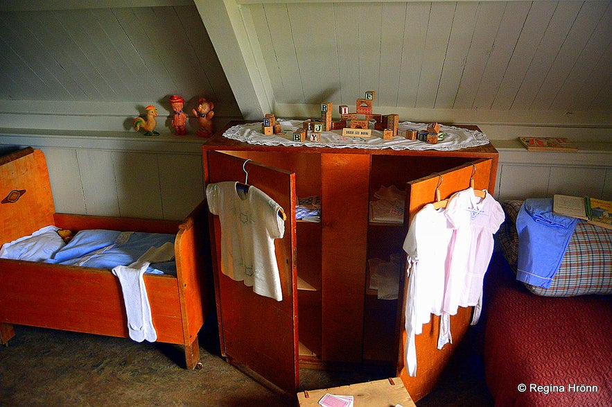 Inside Bustarfell turf house in East-Iceland