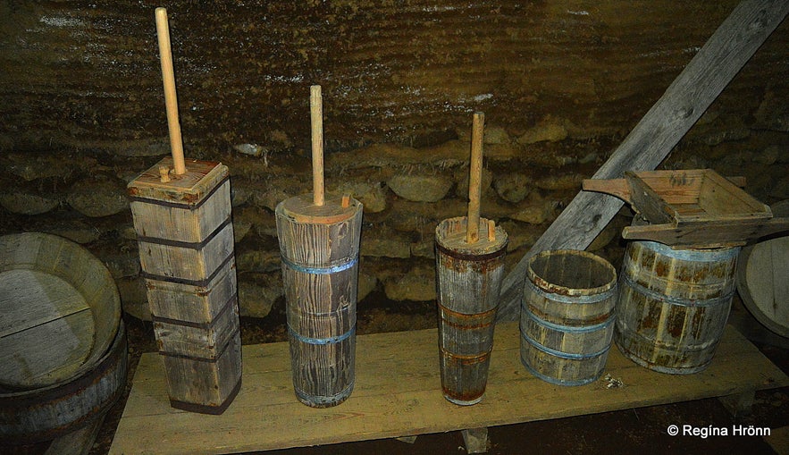 Inside Bustarfell turf house in East-Iceland