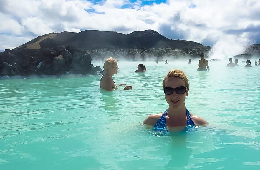 Casual Travelist enjoying a soak in Iceland's Blue Lagoon