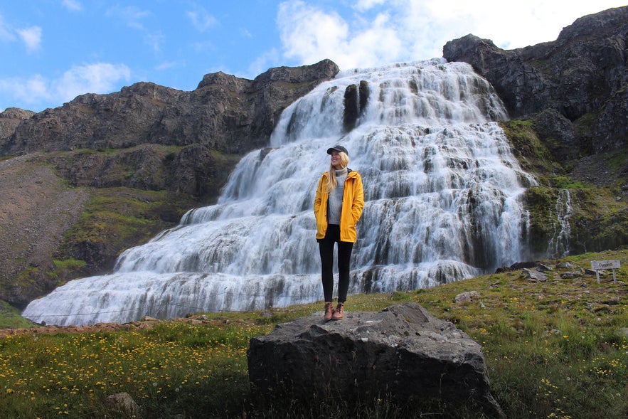 &Aacute;sa from Ice to Spice loves Dynjandi waterfall in the Westfjords